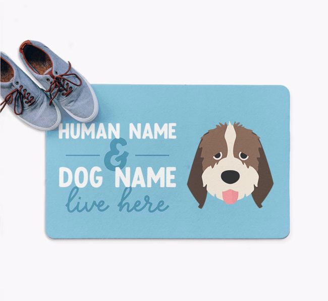 Human & Dog Live Here: Personalized {breedFullName} Doormat